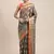 Grey Woven Organza Saree With Blouse
