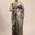 Grey Woven Organza Saree With Blouse