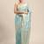 Sky blue woven organza saree with blouse