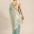 Sky blue woven organza saree with blouse