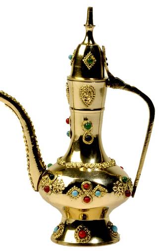 Antique Gemstone Brass Surahi Handicraft Gift