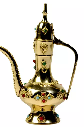Antique Gemstone Brass Surahi Handicraft Gift