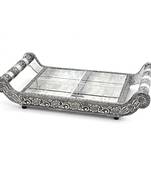 Pure White Metal Dryfruit Tray Handicraft Gift