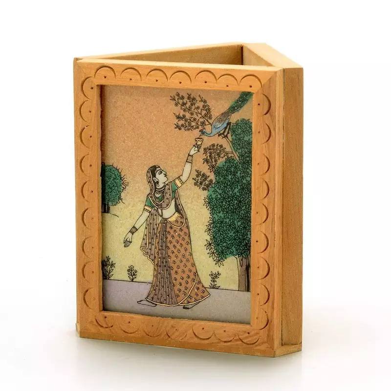 Beautiful Gemstone Painting Pen Stand Gift