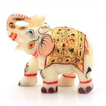 Rajasthani Handmade Elephant Marble Handicraft 1