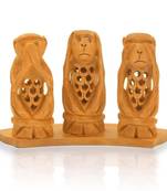Gandhi Monkey Set Fine Carved Wood Handicraft