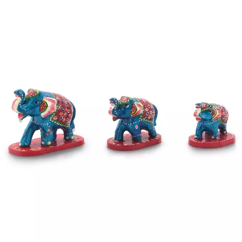 Paper Mache 3 Piece Elephant Home Decor Gift