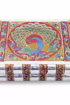 Metal Colorful Meenakari Work Jewellery Box