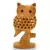 Good Luck Sign Wooden Owl Sitting Tree Branch