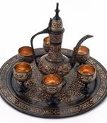 Antique Royal Wine Set Black Metal Handicraft