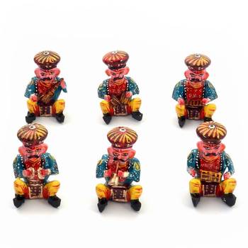 Rajasthani 6 Piece Musician Bawla Set in Wood 1