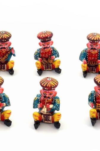 Rajasthani 6 Piece Musician Bawla Set in Wood