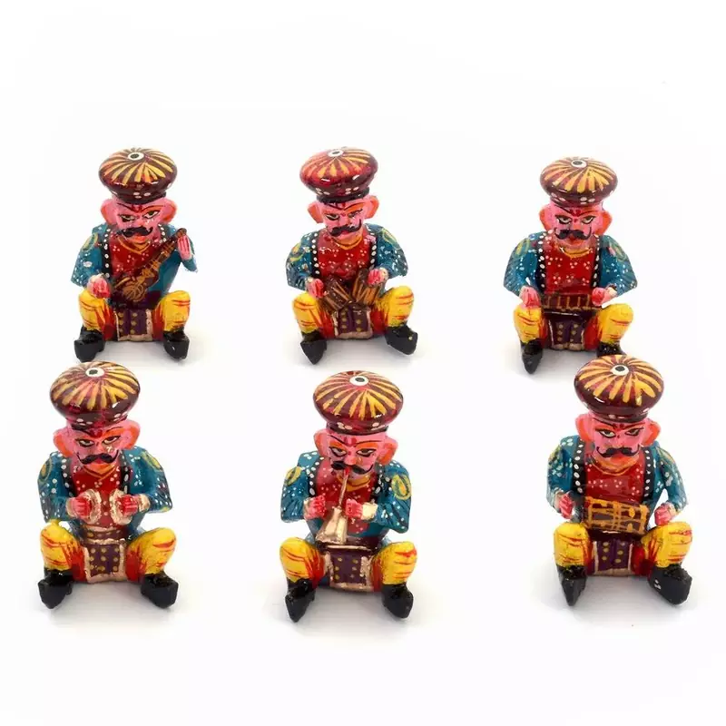 Rajasthani 6 Piece Musician Bawla Set in Wood