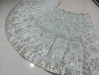 SKY BLUE SILK PARTY WEAR LEHENGA CHOLI 3