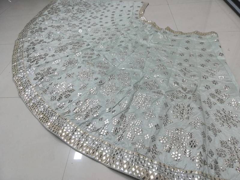 SKY BLUE SILK PARTY WEAR LEHENGA CHOLI