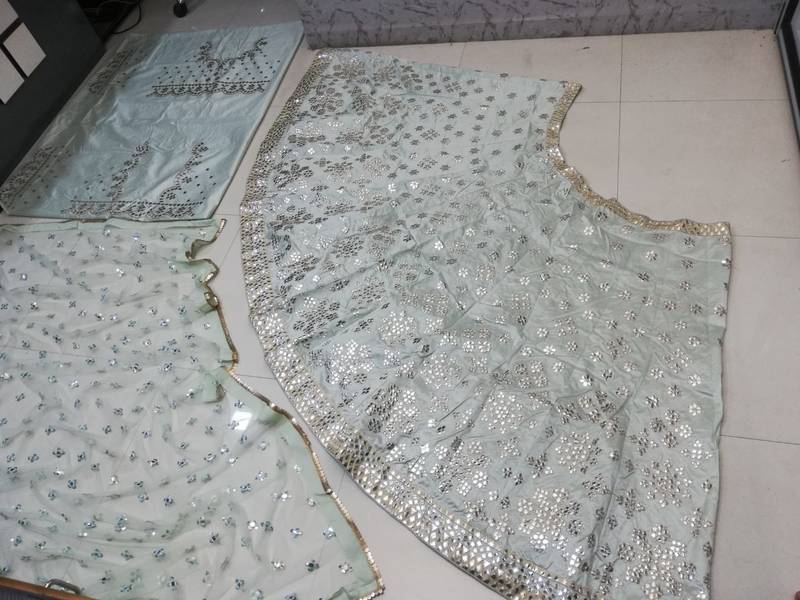 SKY BLUE SILK PARTY WEAR LEHENGA CHOLI