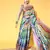 Multicolor Printed Satin Saree With Blouse