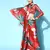 Red Printed Satin Saree With Blouse