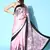 Pink Printed Satin Saree With Blouse
