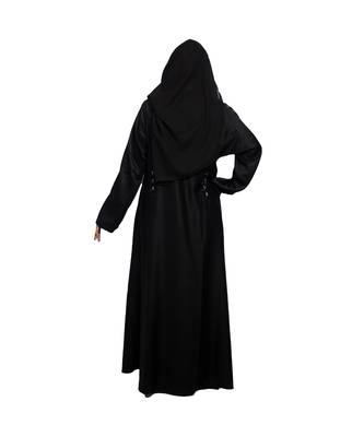 Black plain art silk abaya 2