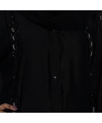 Black plain art silk abaya 5