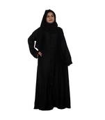 Black plain art silk abaya