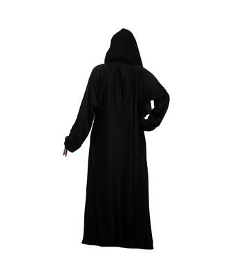 Black plain art silk abaya 2