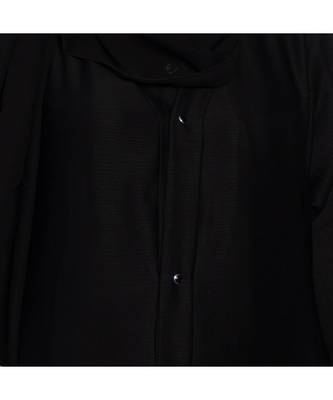 Black plain art silk abaya 5