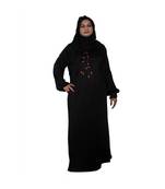 Black embroidered art silk abaya