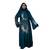 Cyan embroidered art silk abaya