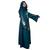 Cyan embroidered art silk abaya
