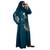 Cyan embroidered art silk abaya