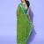 Green printed chiffon saree with blouse