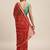 Red printed chiffon saree with blouse