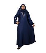 Blue embroidered art silk abaya