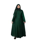 Green plain art silk abaya