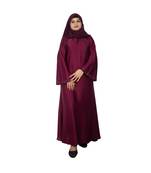 Purple plain art silk abaya