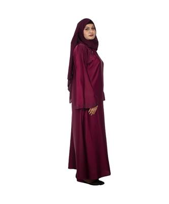 Purple plain art silk abaya 3