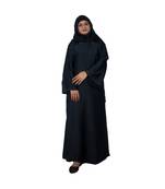 Dark-grey plain art silk abaya