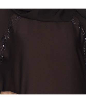 Coffee plain art silk abaya 5