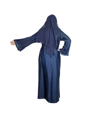 Blue plain art silk abaya 2