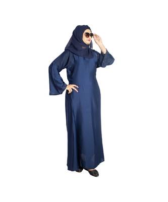 Blue plain art silk abaya 4