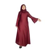 Maroon plain art silk abaya