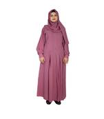 Pink plain crepe abaya