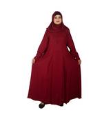 Maroon plain crepe abaya