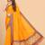 Yellow embroidered silk saree with blouse
