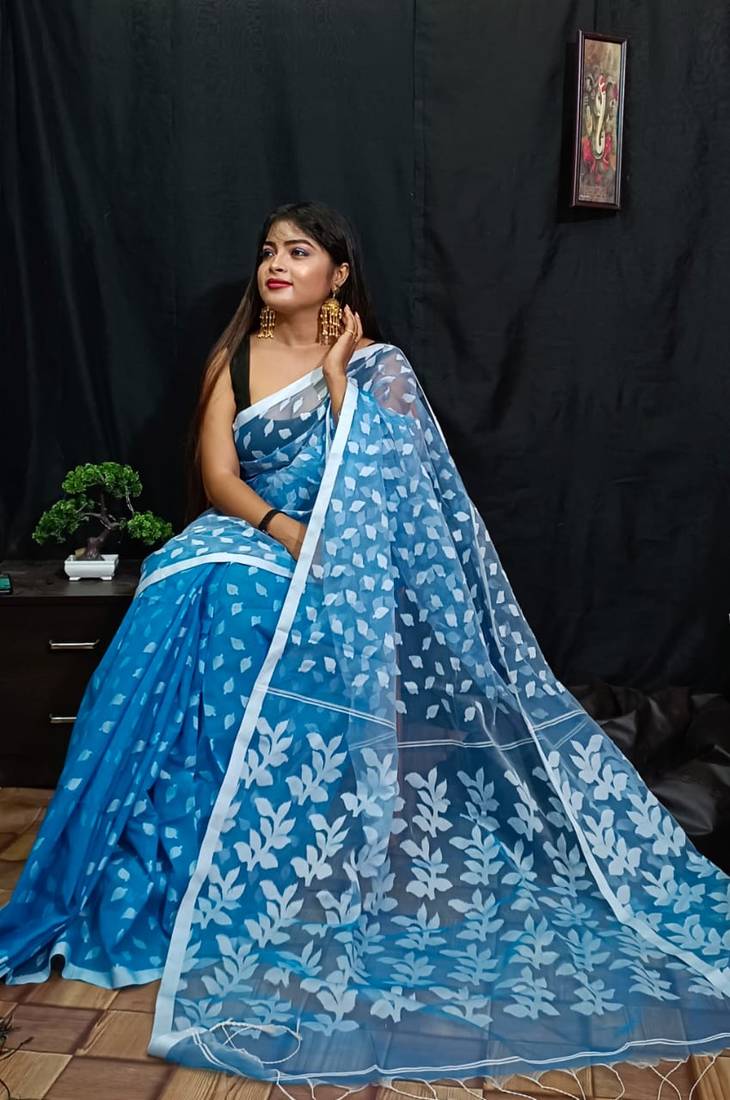 Leaf Buta Jamdani Saree