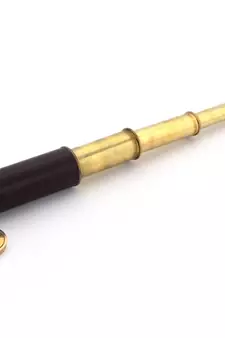 Royal Real Telescope in Pure Brass and Leather