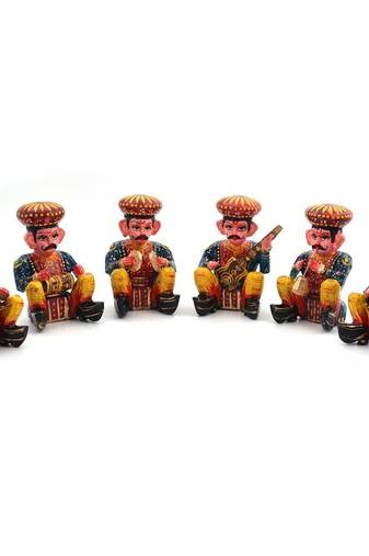 Rajasthani 6 Piece Musician Bawla Set in Wood