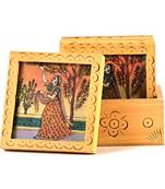 Unique Gemstone Painted Square Tea Coaster Set